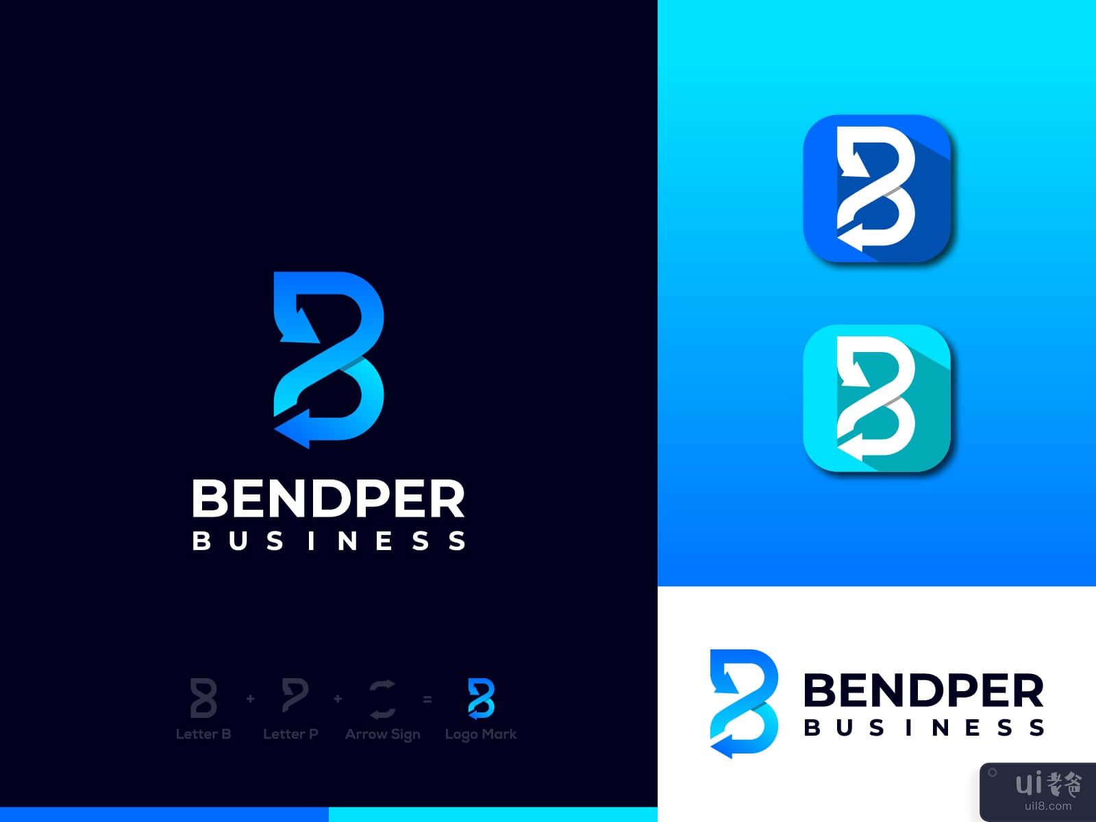 B and P Letter Modern Logo Design