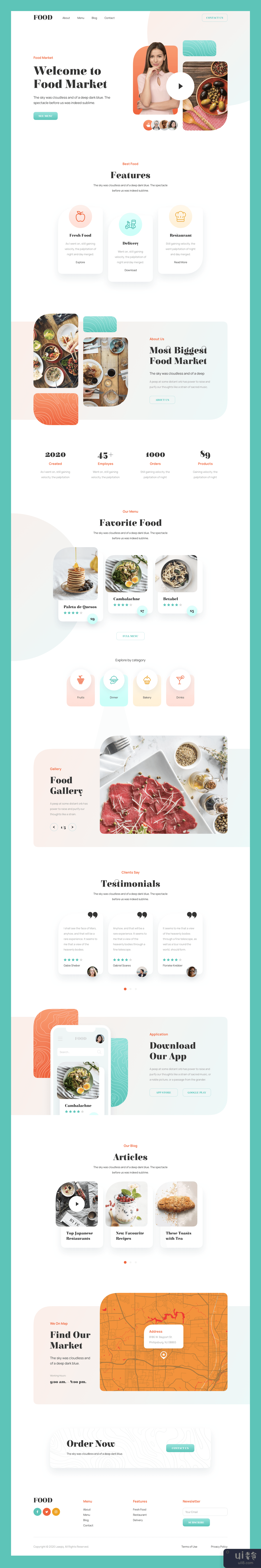 食物响应登陆页面(Food Responsive Landing Page)插图1