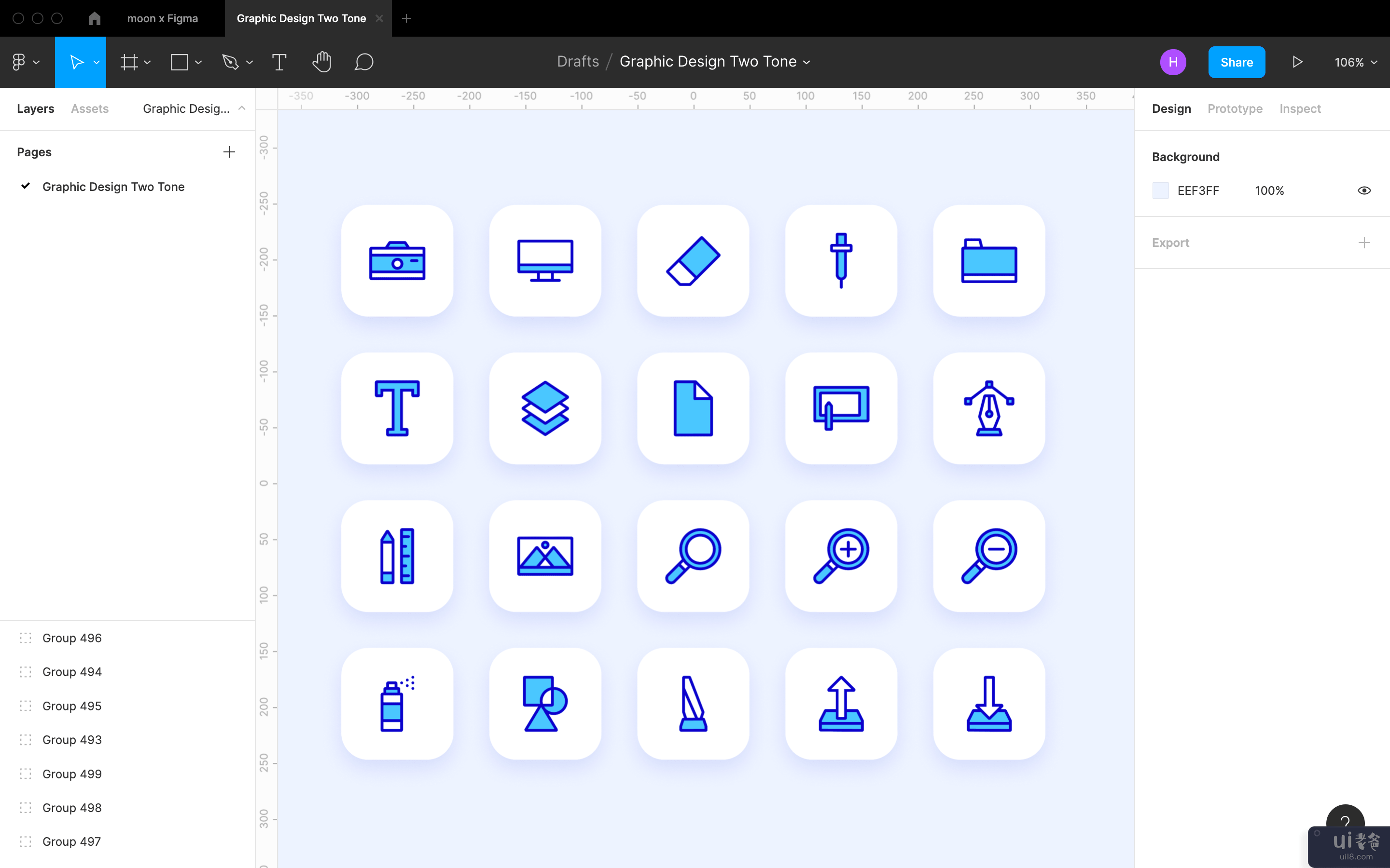 平面设计图标集(Graphic Design Icon Set)插图