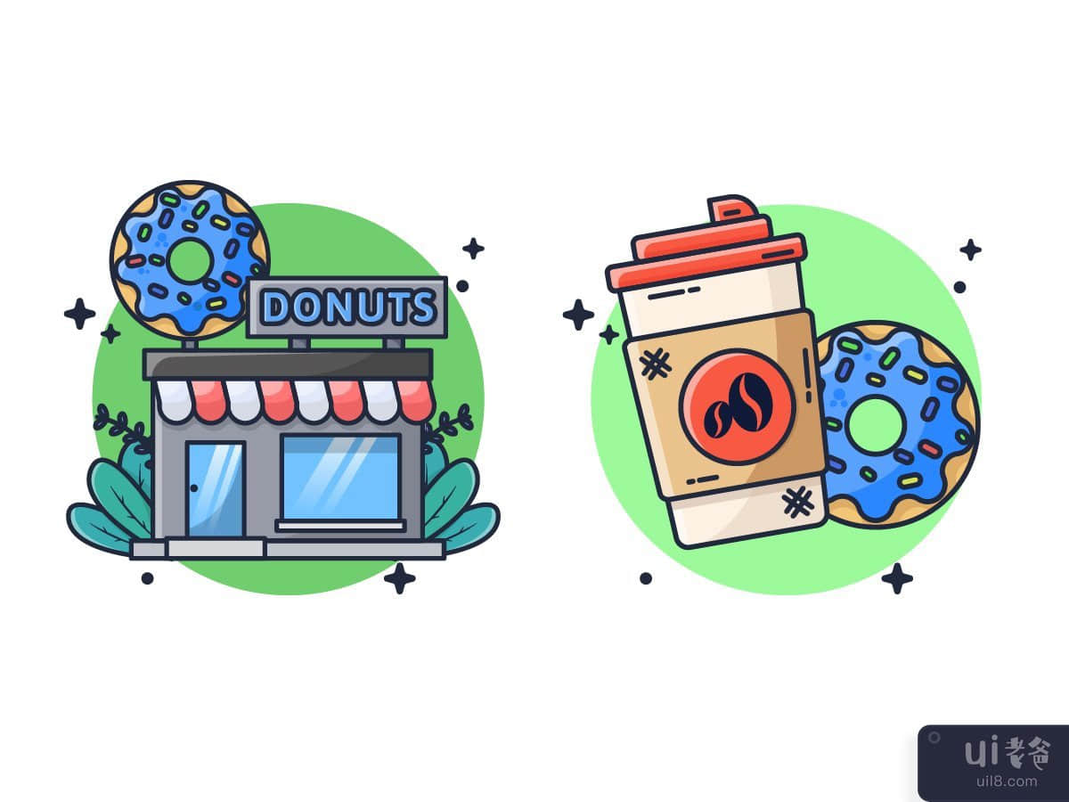 Donuts Store Illustration