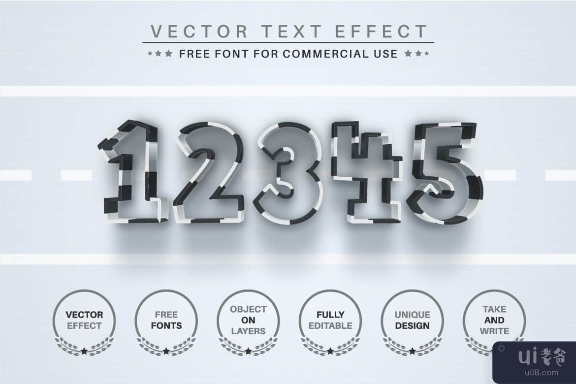 Drive - 可编辑的文本效果，字体样式(Drive - Editable Text Effect, Font Style)插图1