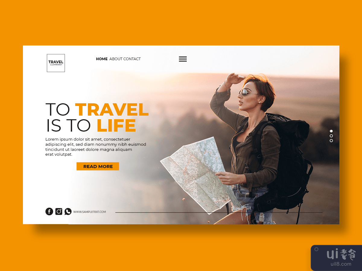 旅行生活-Web 登陆概念(Travel Life - Web Landing concept)插图