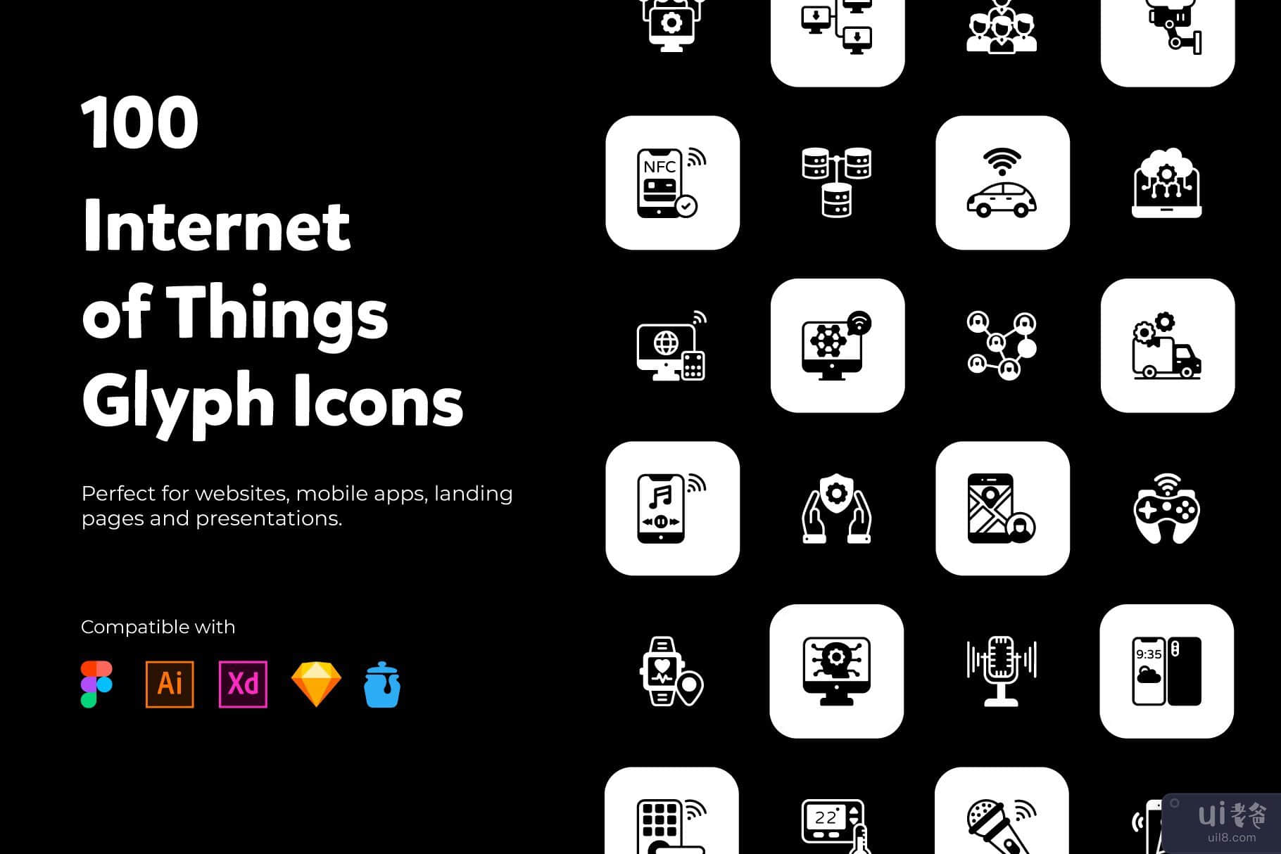 物联网字形图标(Internet Of Things Glyph Icons)插图6