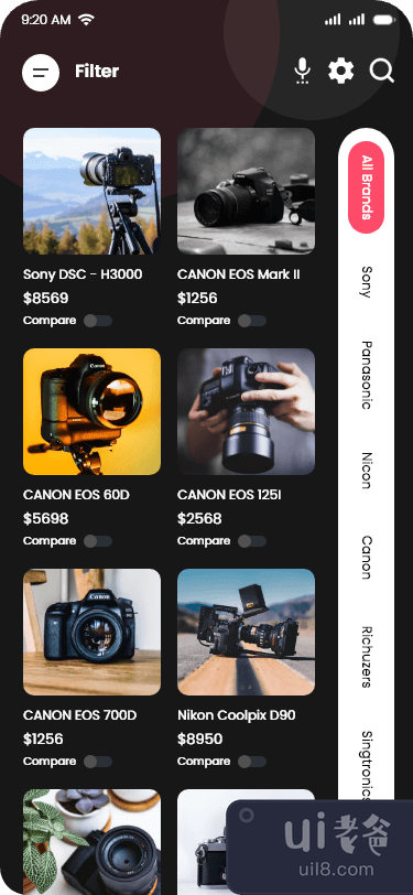 查找数码相机移动应用程序 UI 套件(Find Digital Cameras Mobile App UI Kit)插图7