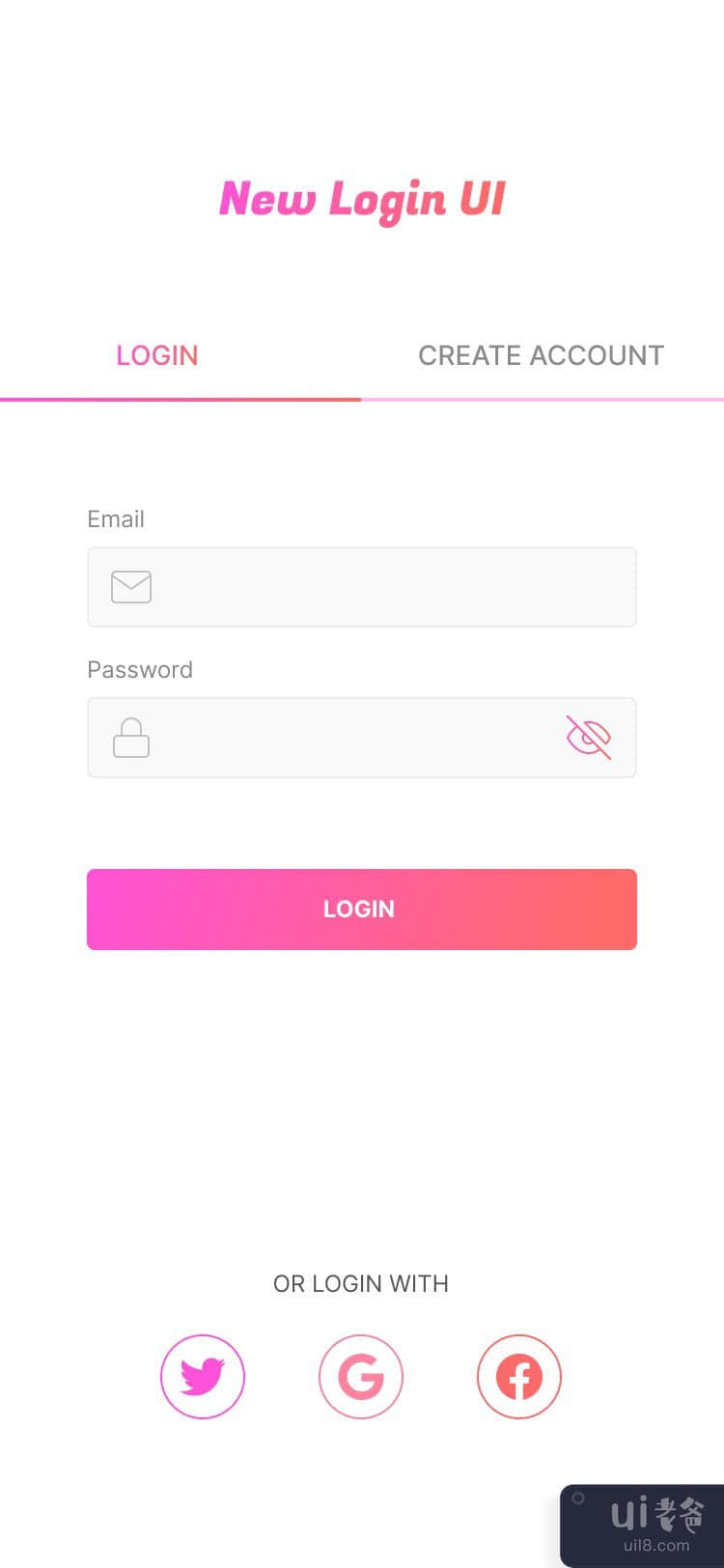新的登录和注册用户界面(New Login & Register UI)插图
