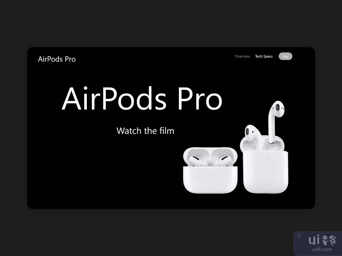 AirPods Pro Web 深色(AirPods Pro Web Dark)插图