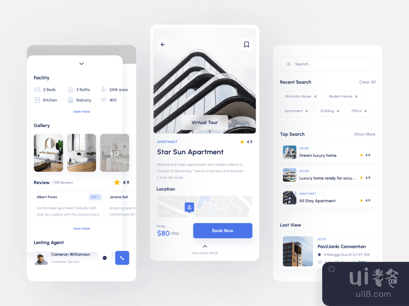 Sewo - Real Estate Mobile Apps UI Kit (Homepage 2)