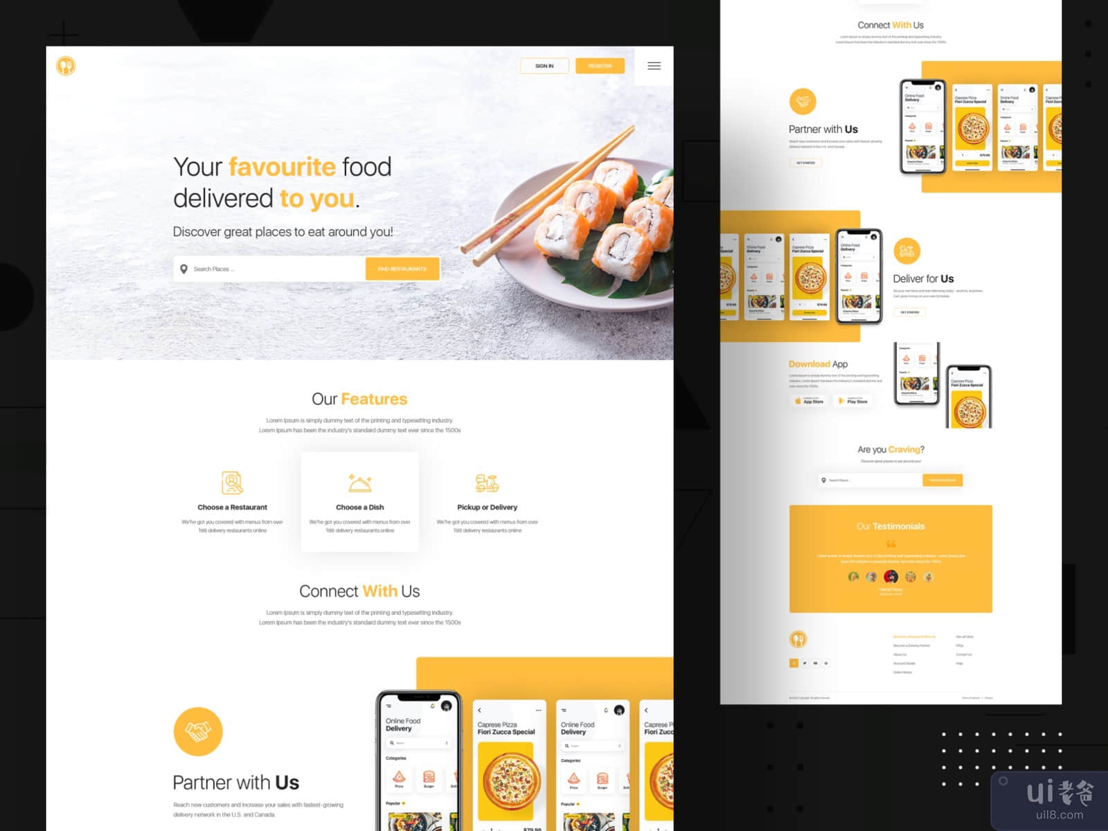 Restaurant App Landing Page