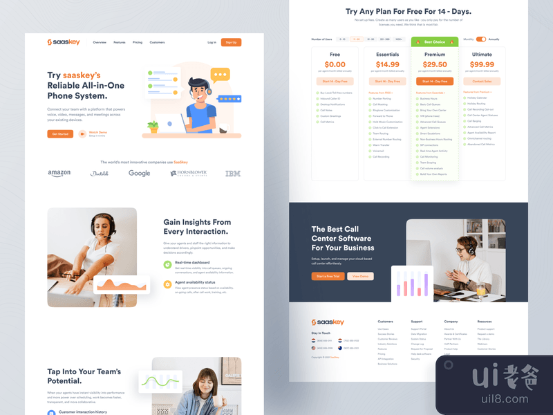 Call Center - Landing Page