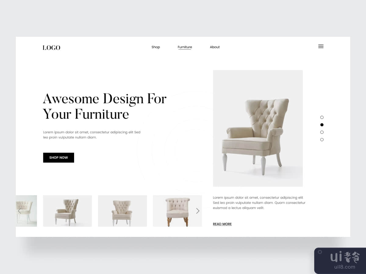 Furniture Shop Website Header