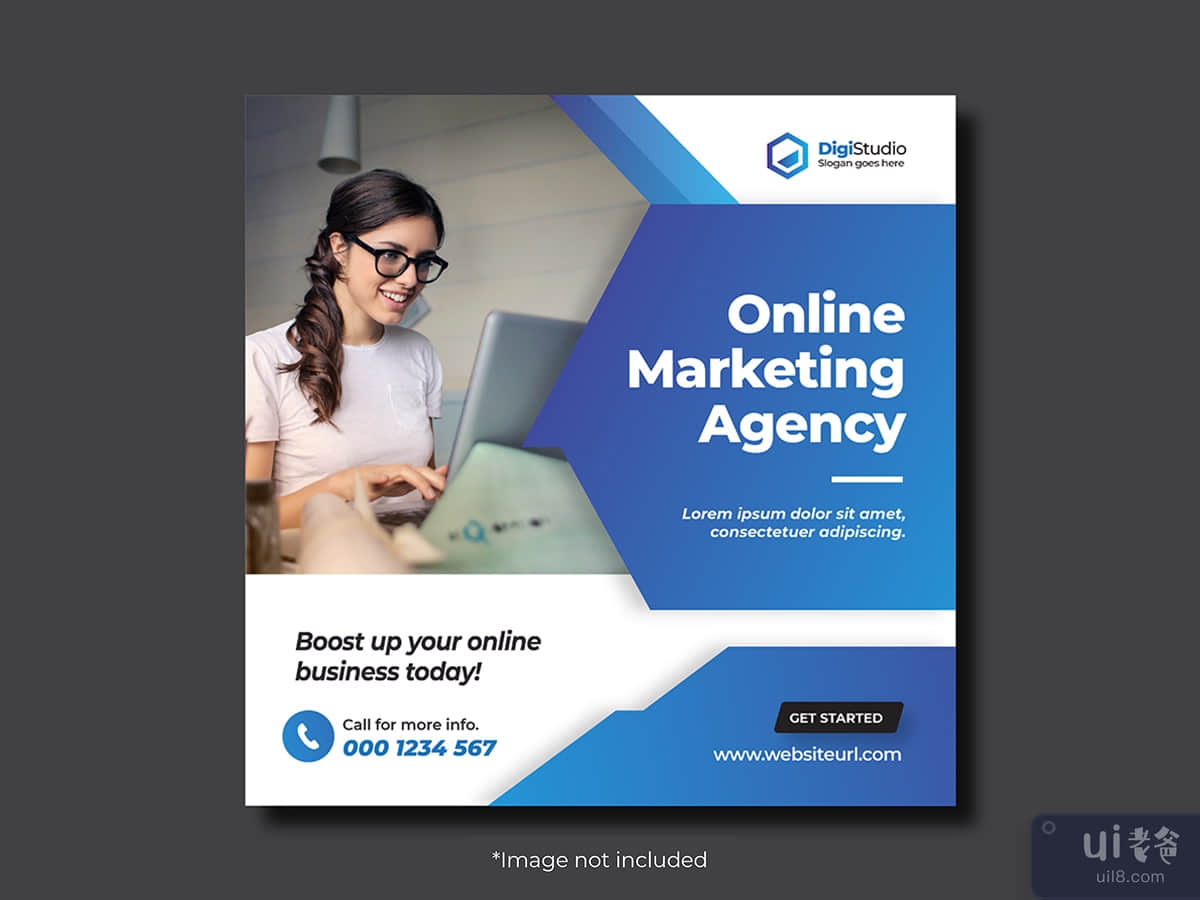 social media Online business agency web banner post template 