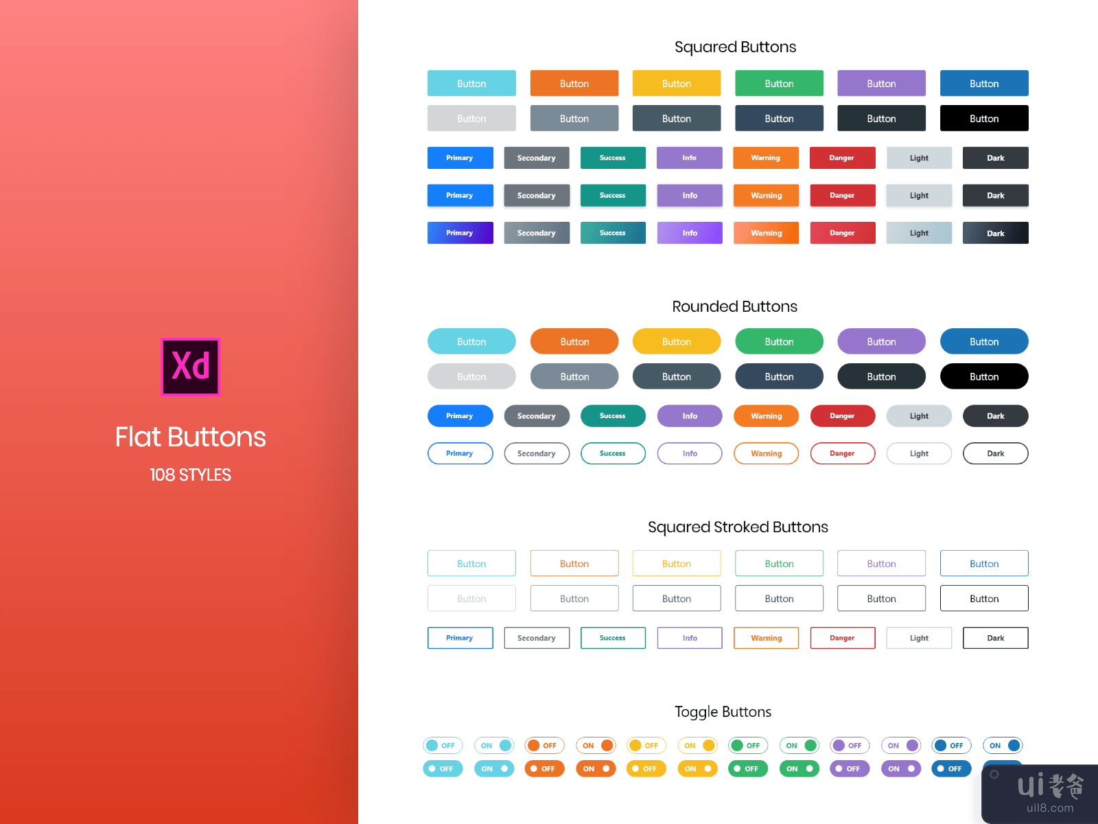 Flat Button Collections