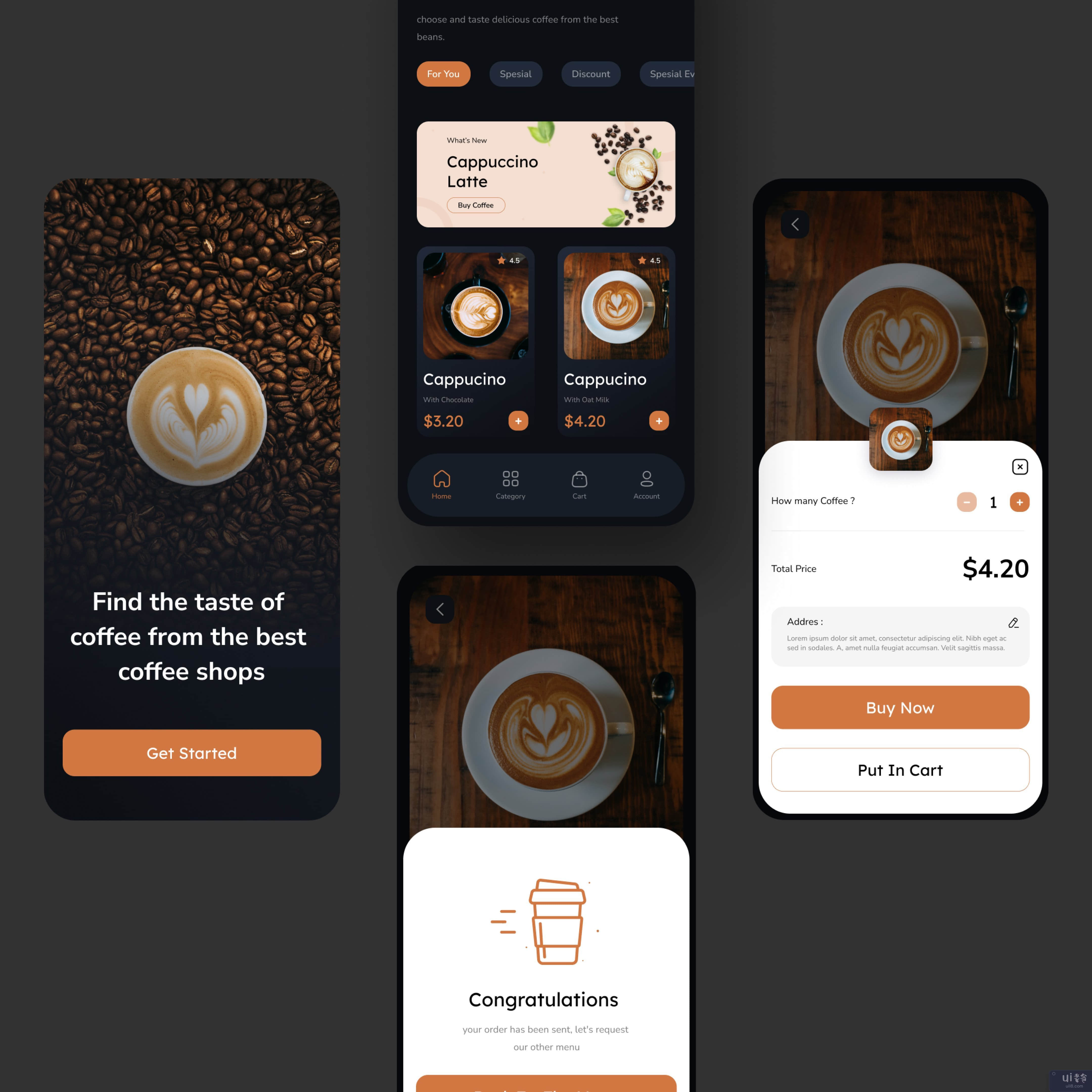 CofSho - 咖啡店应用手机(CofSho - Coffee Shop app mobile)插图