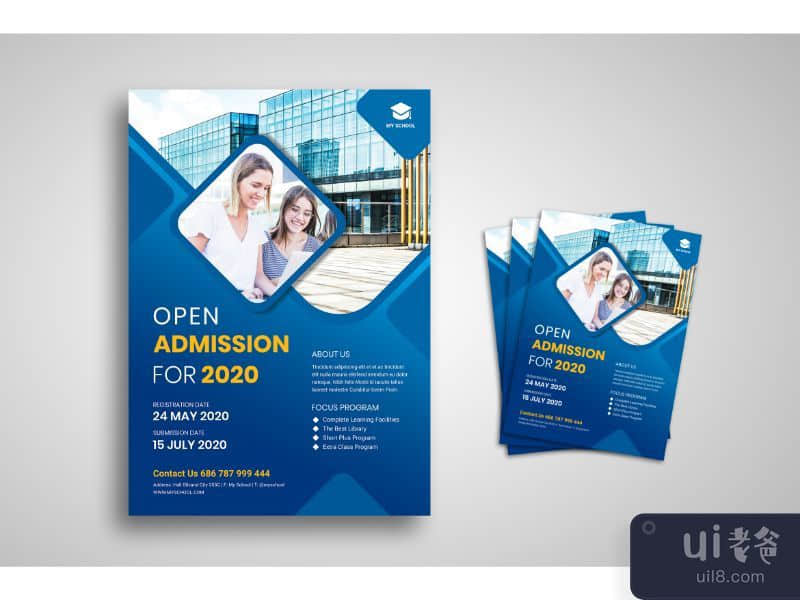 Flyer Template College Admission Promotion