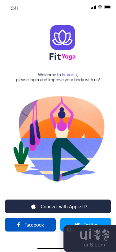 瑜伽健身 iOS 应用 - 健身应用模板(Yoga Fitness iOS App - Fitness App Template)插图