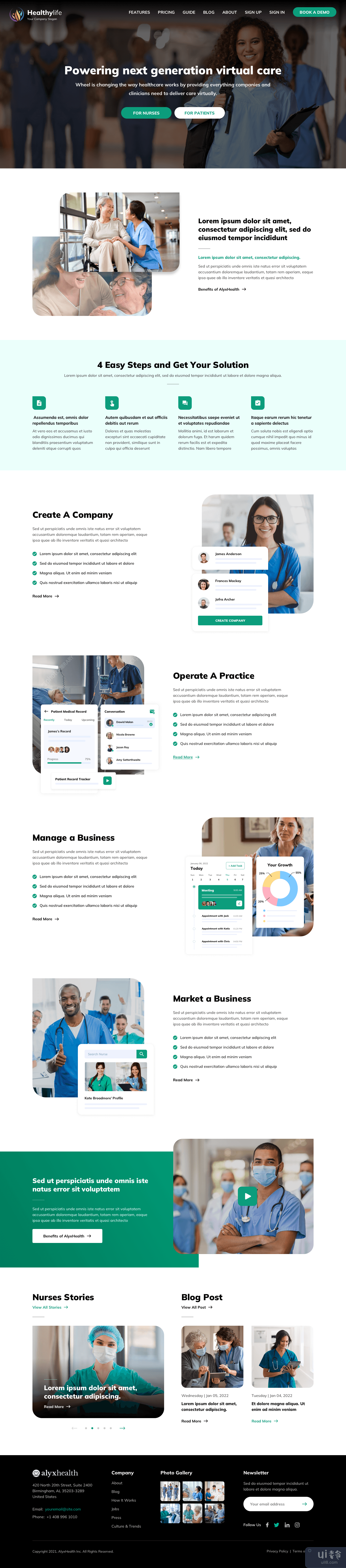 医疗保健网站登陆页面重新设计(Health Care Website Landing Page Redesign)插图