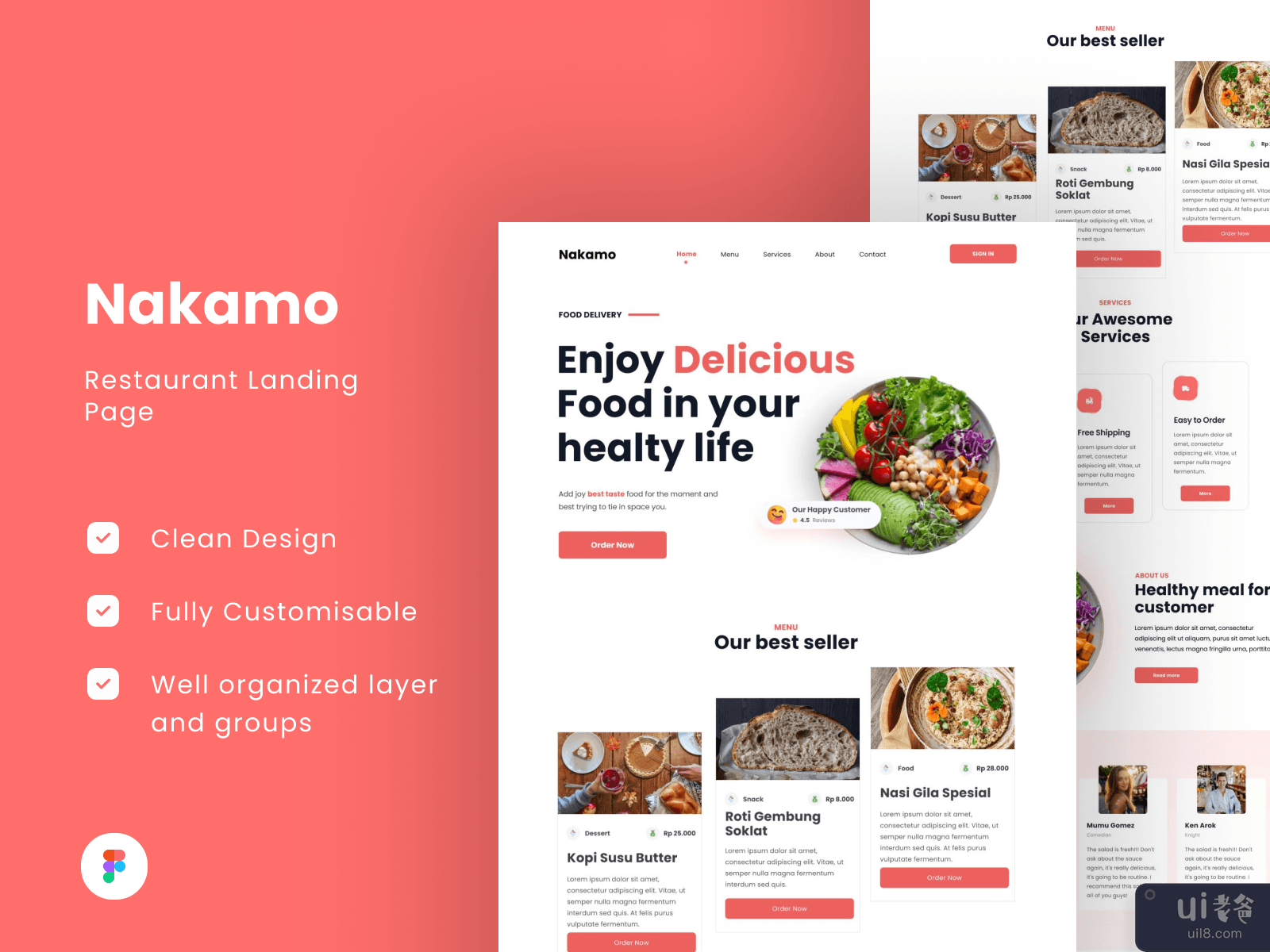 Restaurant Landing Page - Nakamo