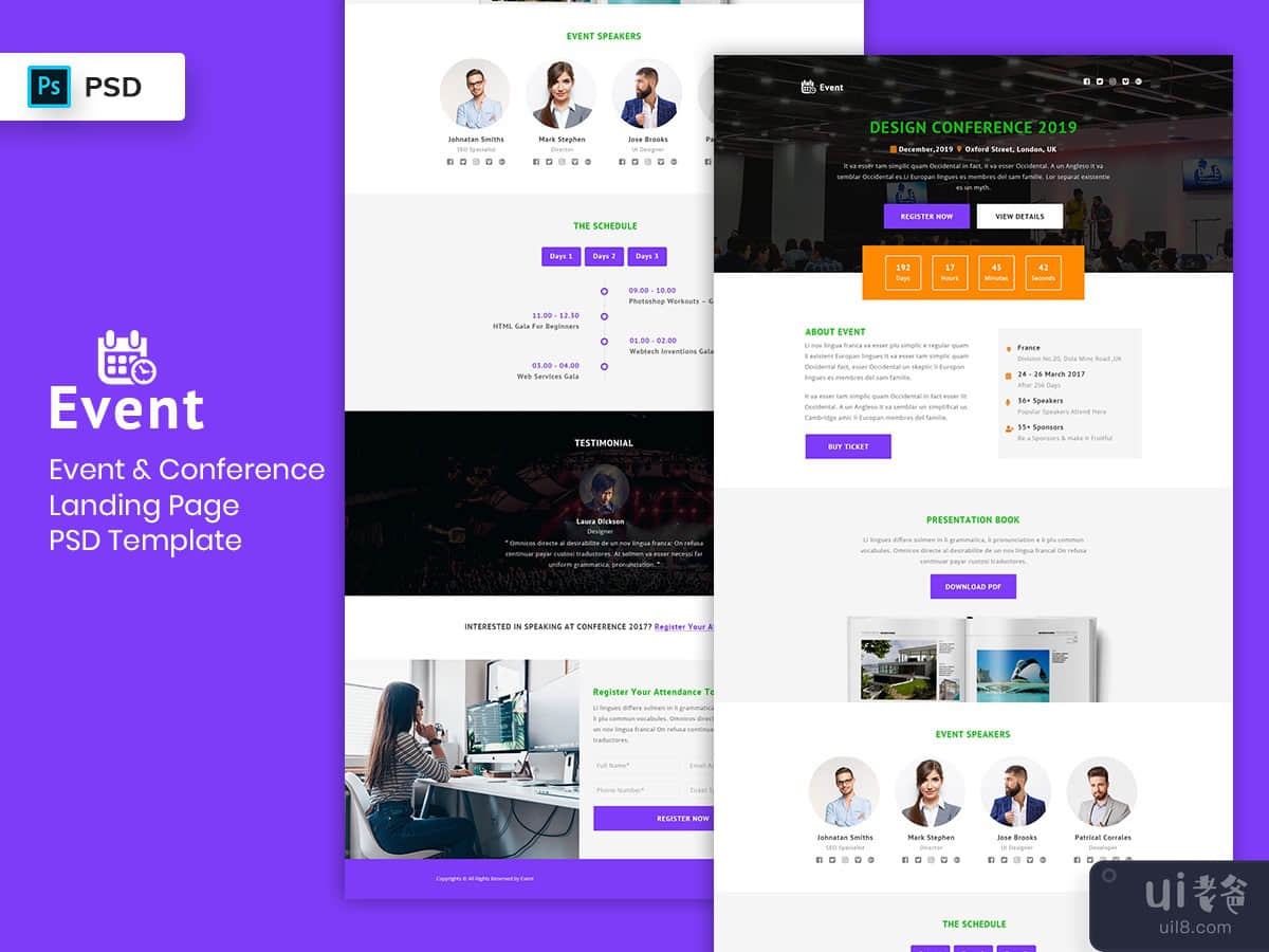 Event & Conference Landing Page PSD Template-04