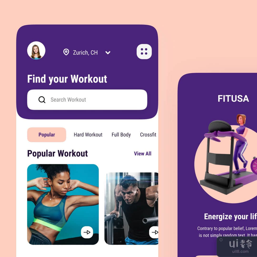 锻炼应用程序设计(Workout App Design)插图1