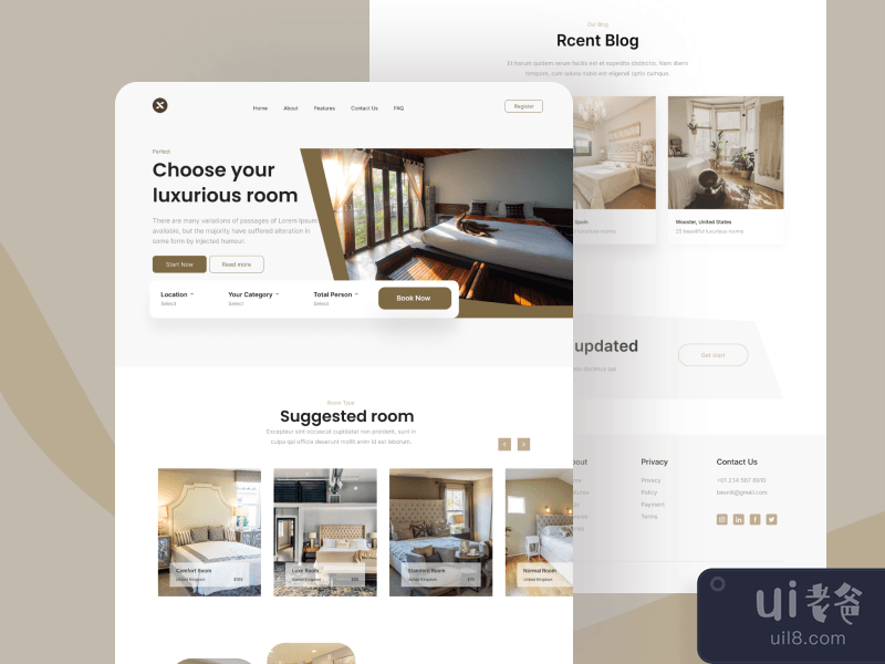 Hotel Room Booking - Landing Page 