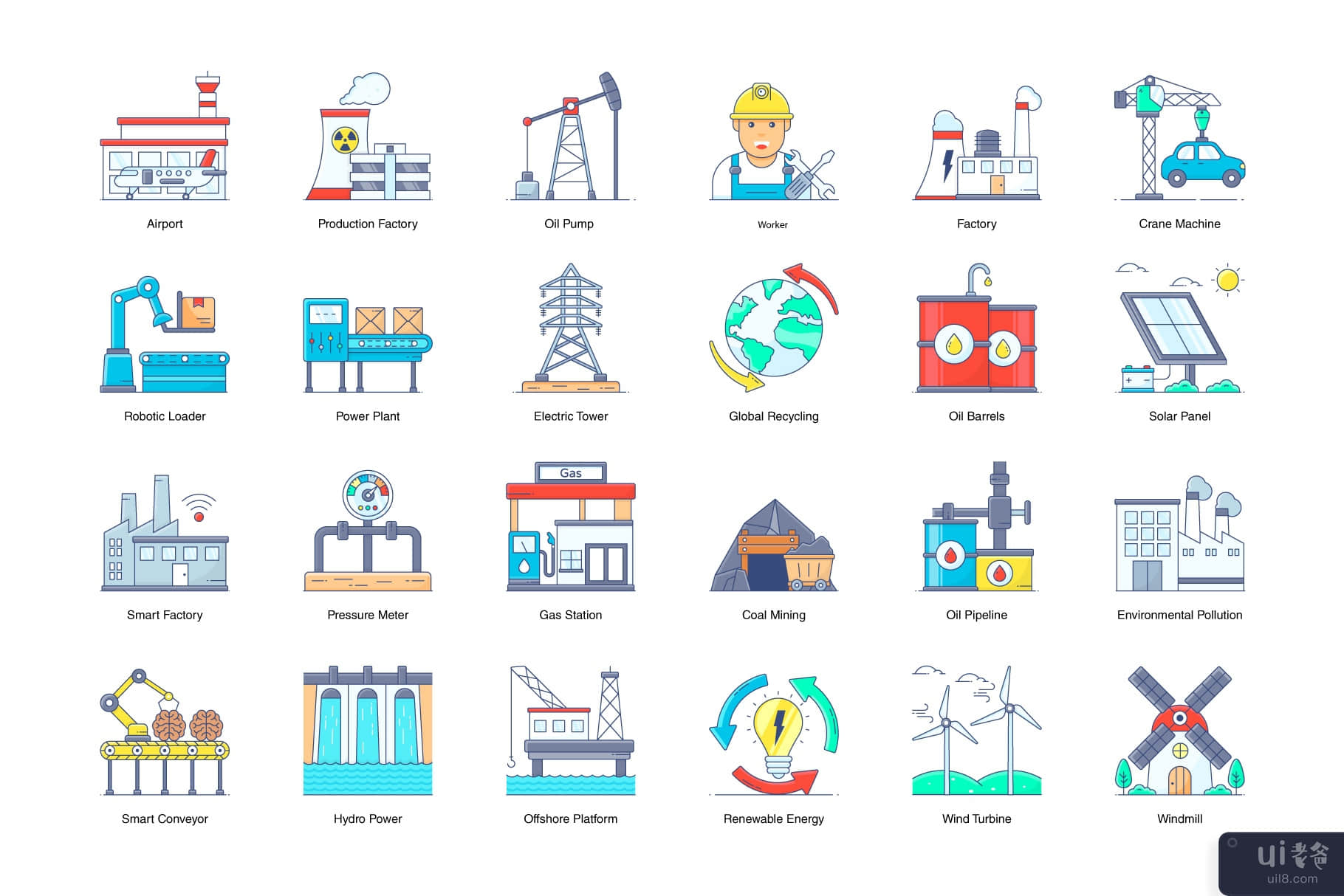 工业和制造图标(Industrial and Manufacturing Icons)插图4