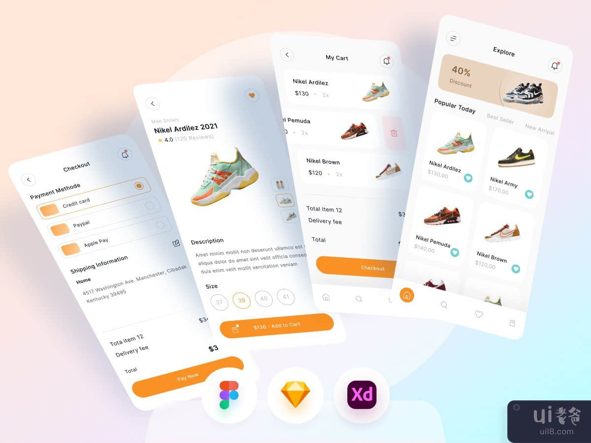 鞋类电商手机App(Shoes E-Commerce Mobile App)插图2