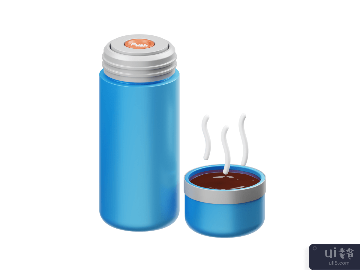 Hot Water Bottle 3D Render Illustration