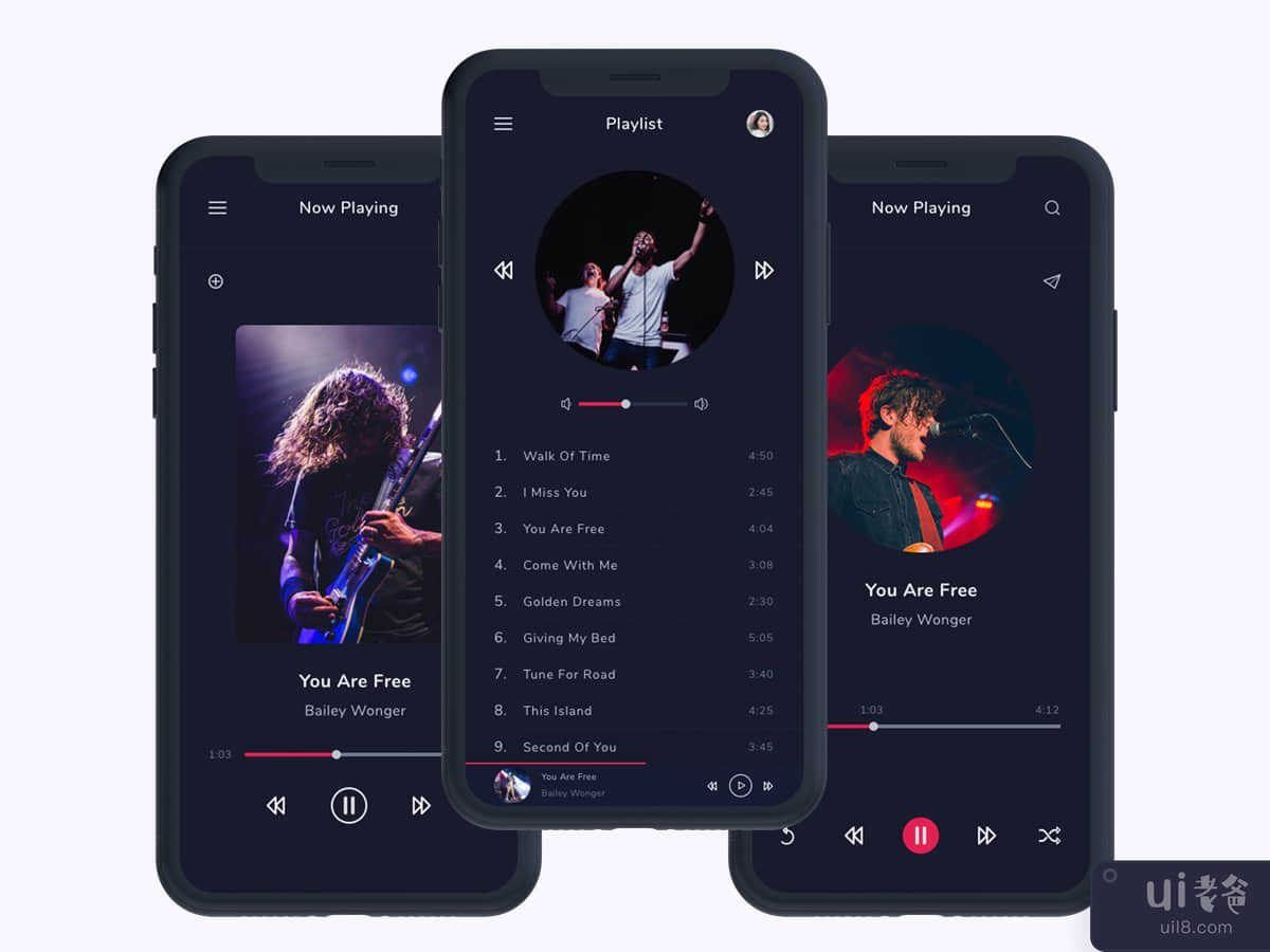 Musicly - 音乐和播客应用程序 UI 套件(Musicly - Music and Podcast App UI Kit)插图1