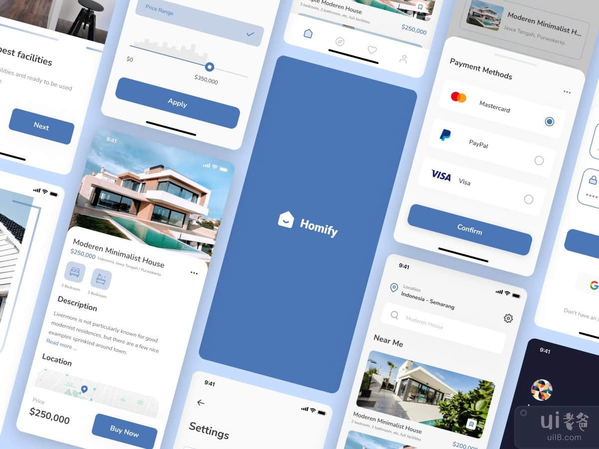 Homify - Find your house App UI KIT (40 Screens)