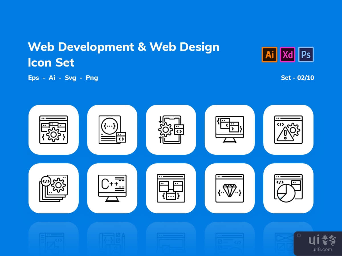 Web Development and Web Design Icon Set (Outline) # 02_10