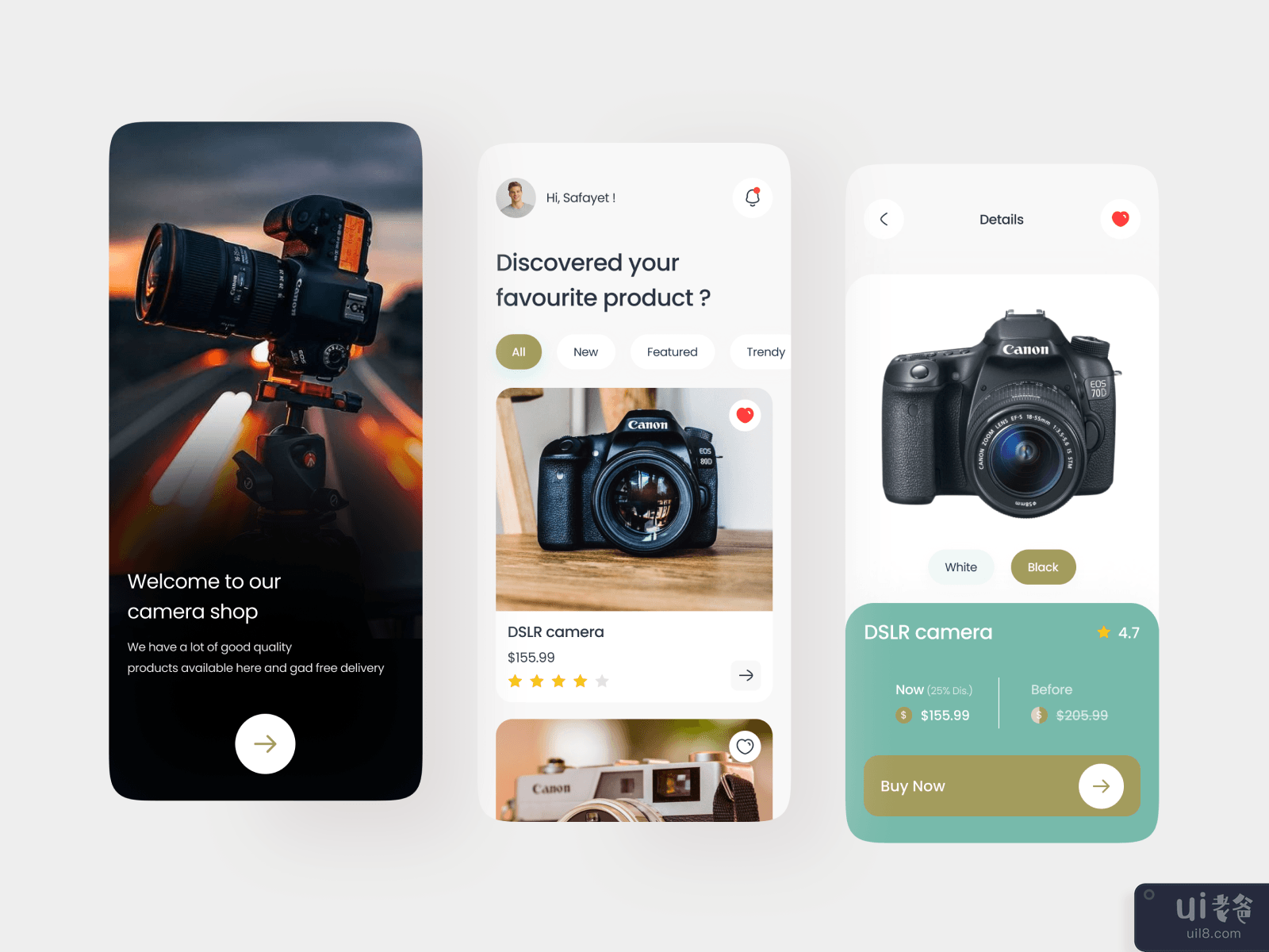 Camera Shop App Design