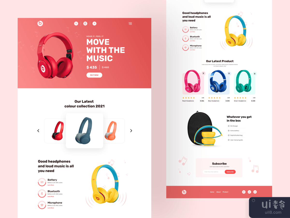 Product landing page
