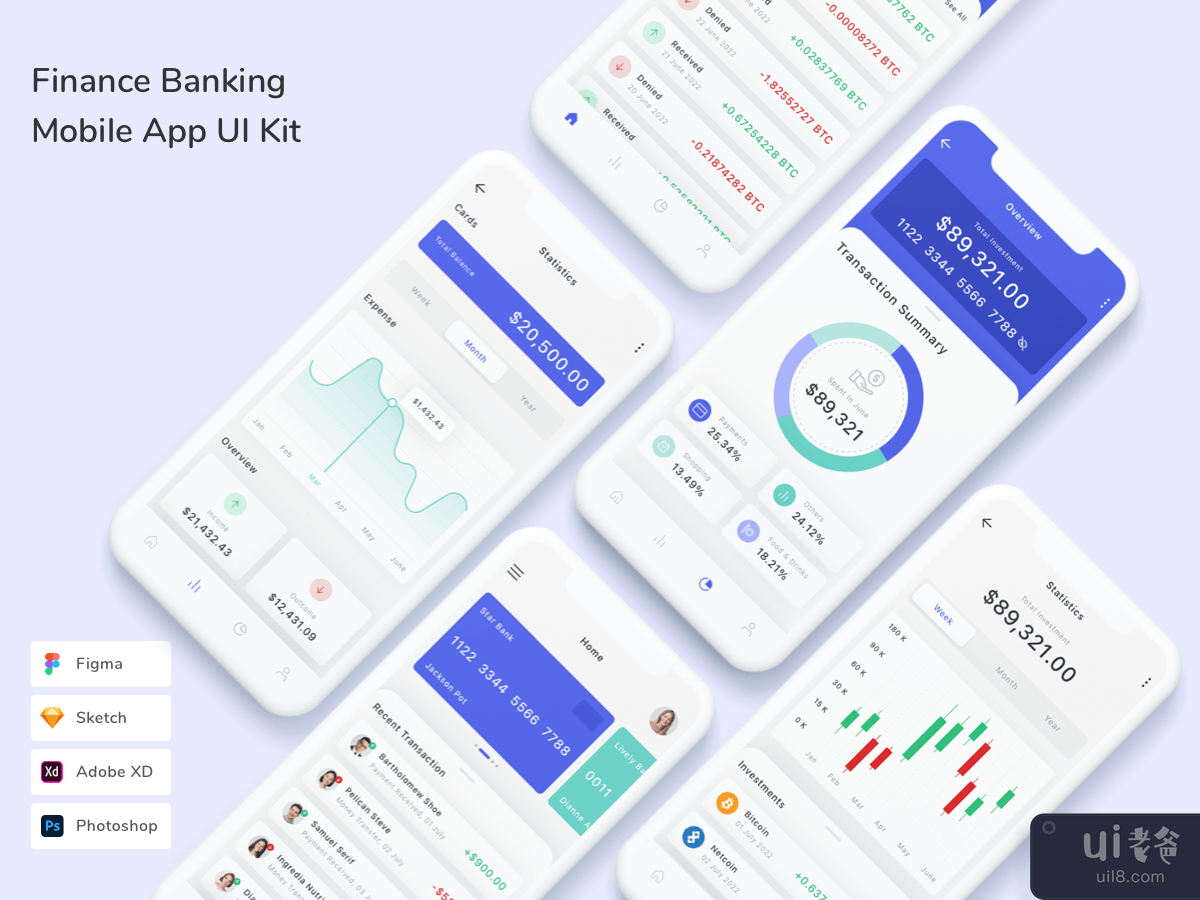 Finance Banking Mobile App UI Kit