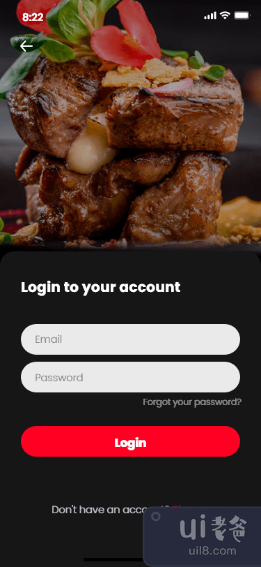美食App登录界面(Food App Login Ui)插图