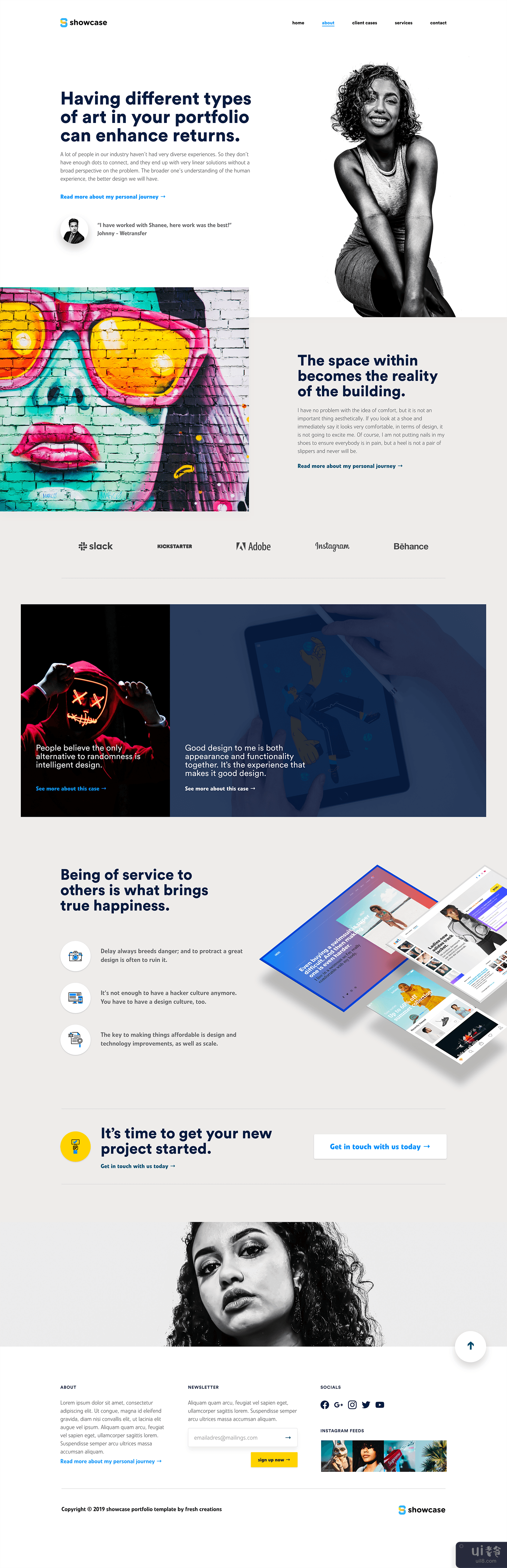 个人投资组合和代理模板 - 浅色和深色版本(Personal portfolio & agency template - Light and Dark version)插图