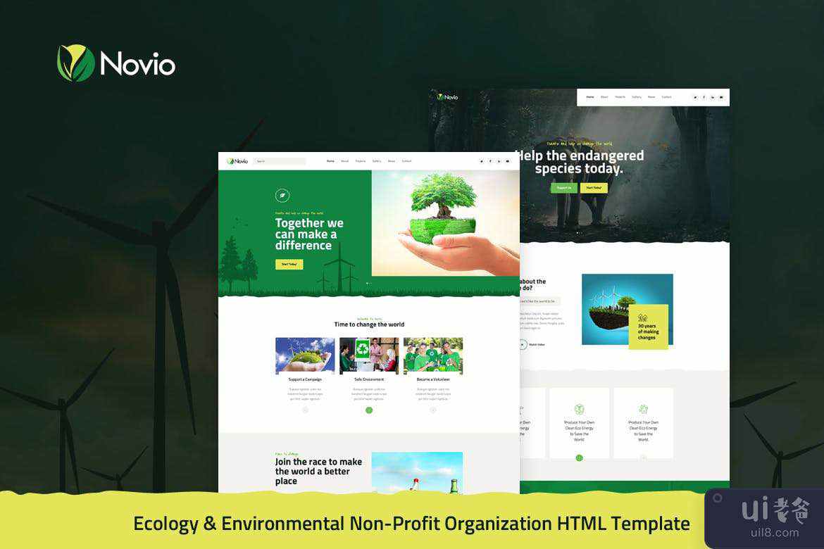 Novio - 生态与环境非盈利 HTML(Novio - Ecology & Environmental Non-Profit HTML)插图