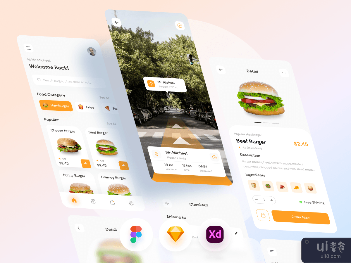快餐店流动应用程式(Fast Food Shop Mobile App)插图3