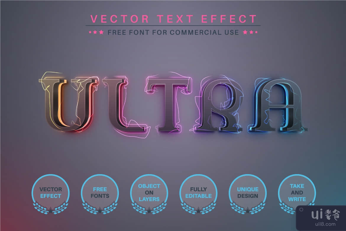 Super Lightning - 可编辑的文字效果，字体样式(Super Lightning - Editable Text Effect, Font Style)插图1