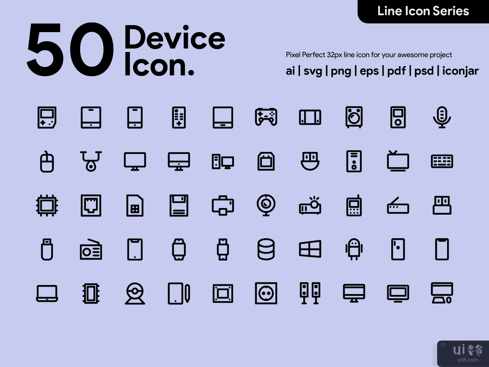 Kawaicon - 50 Device Line icon