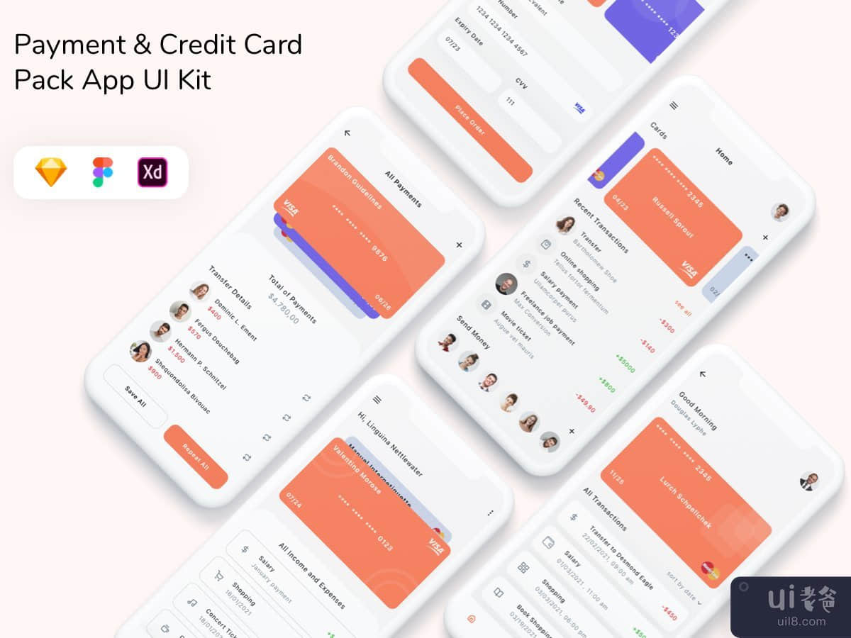 Payment & Credit Card Pack App UI Kit