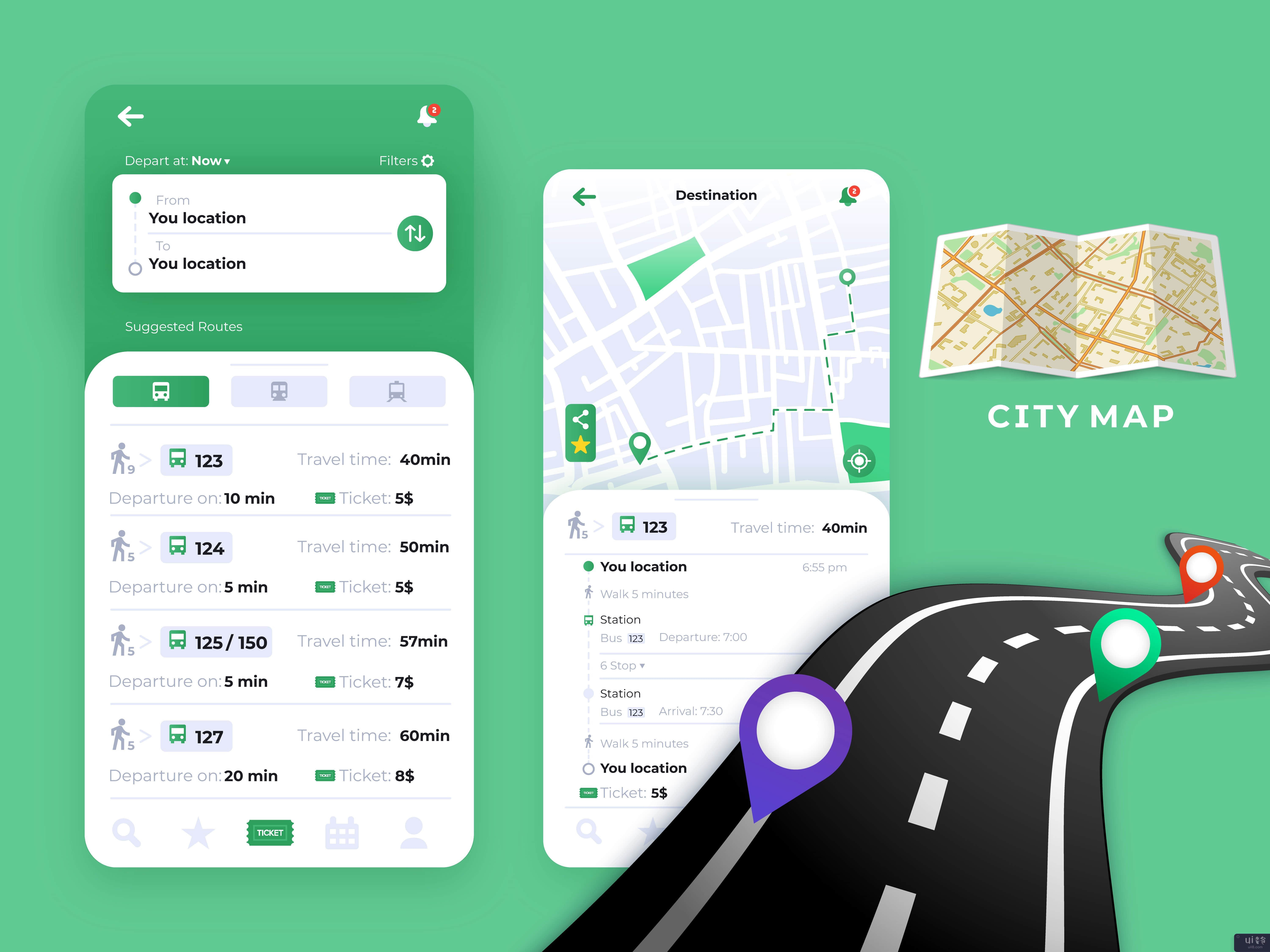 公共交通应用程序(Public Transport App)插图