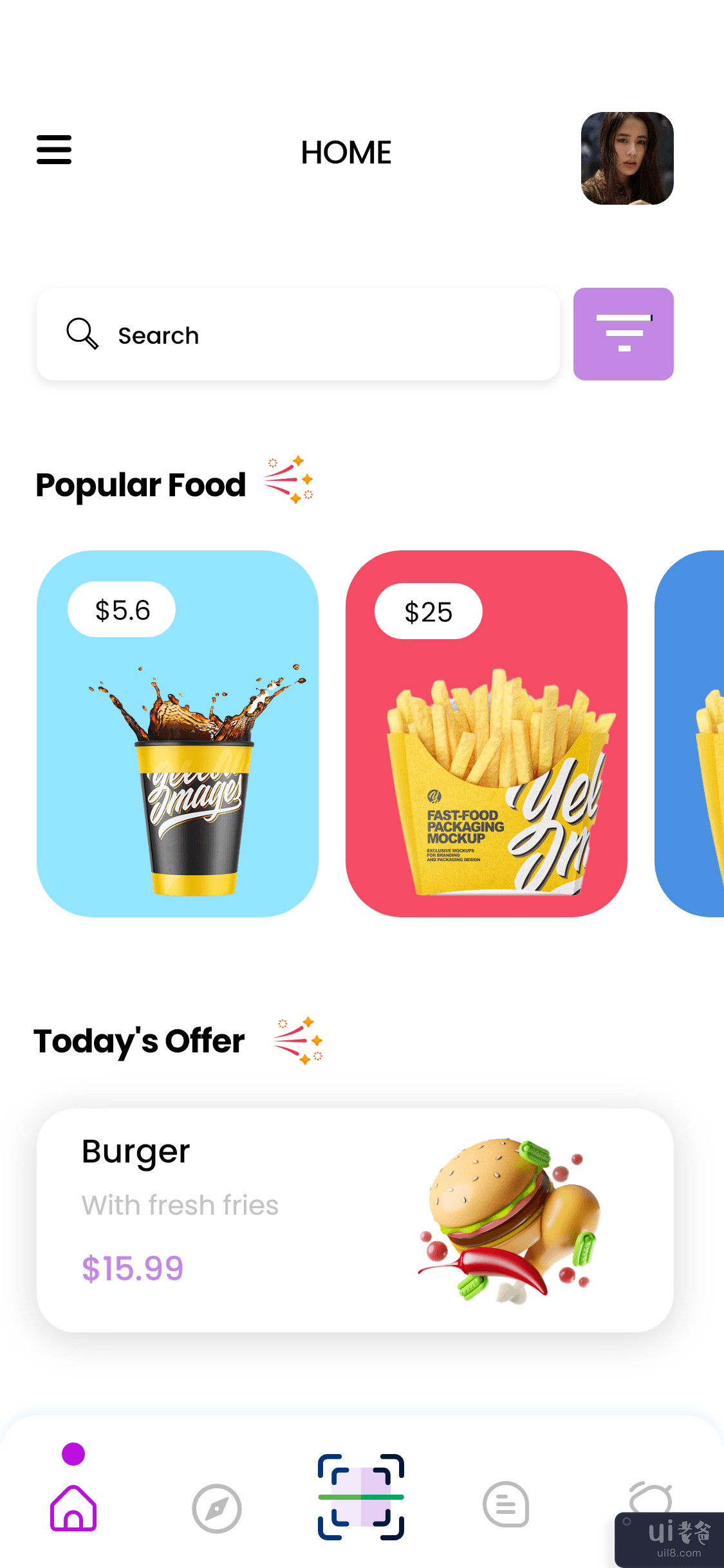 送餐应用程序 UI 套件 - 比萨店应用程序(Food Delivery app UI Kits - Pizza Shop App)插图