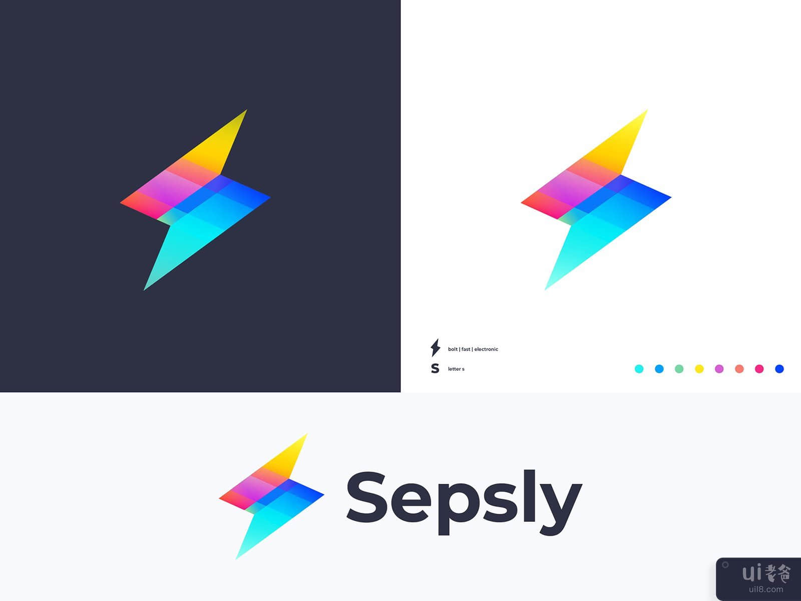 Sepsly - Bolt + S logo concept