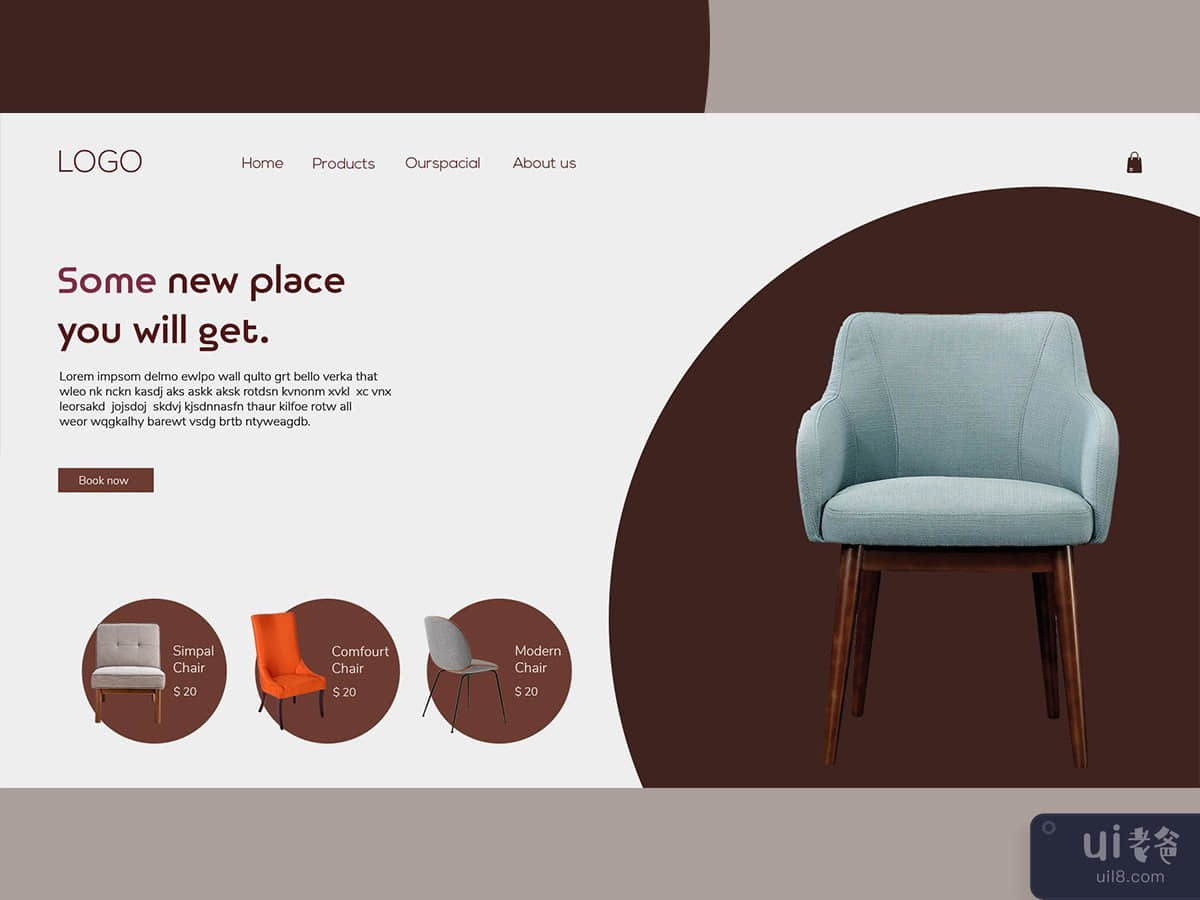 furniture web landing page