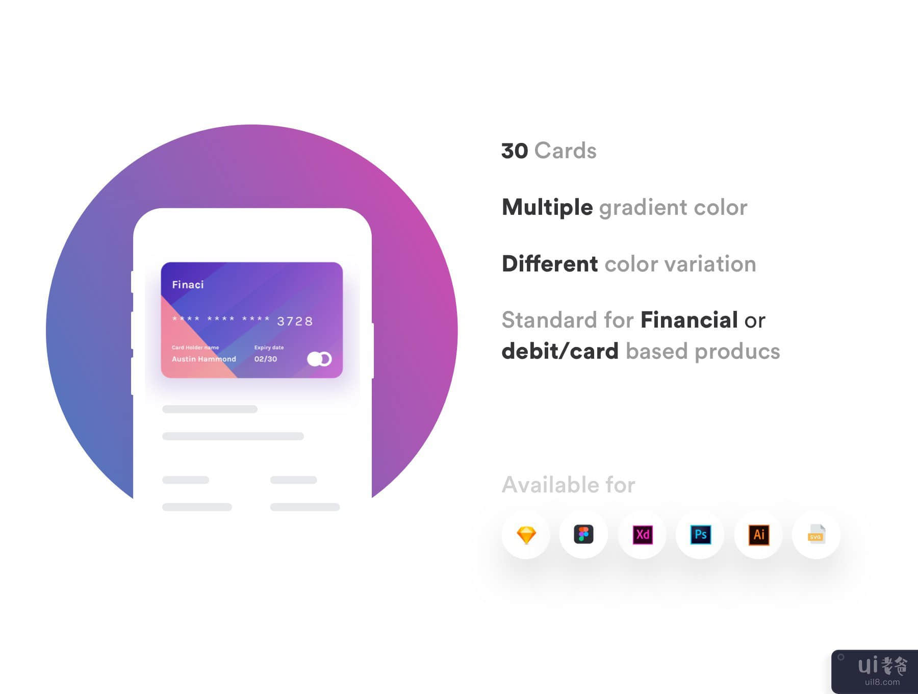 Finaci Financial 借记卡/信用卡 ui 卡(Finaci Financial debit/credit ui card)插图4