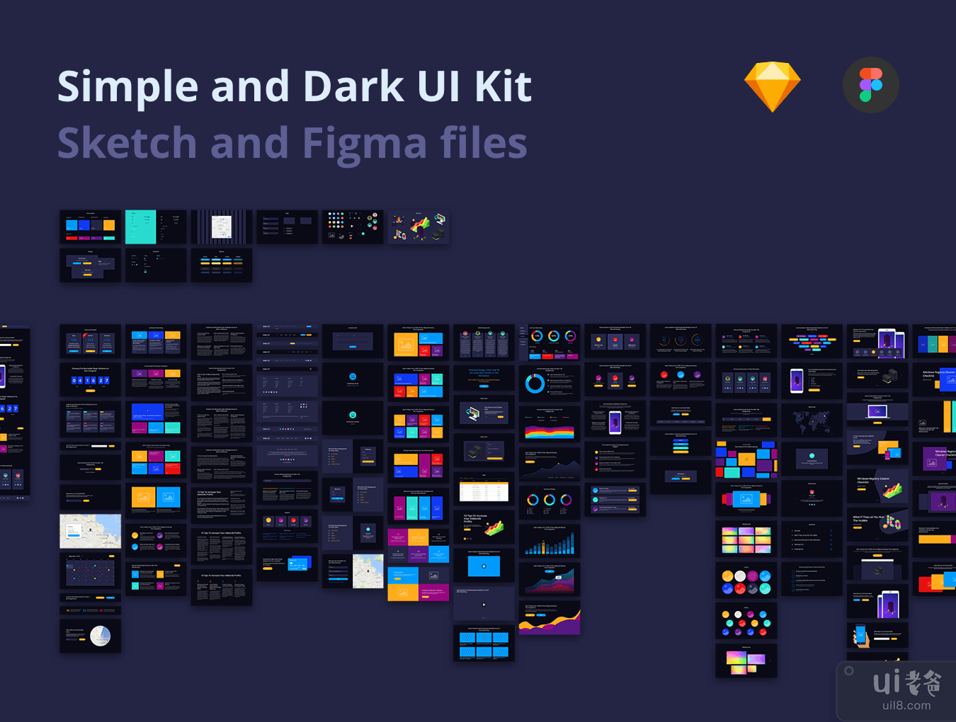 简单而黑暗的 UI 套件(Simple and Dark UI Kit)插图3