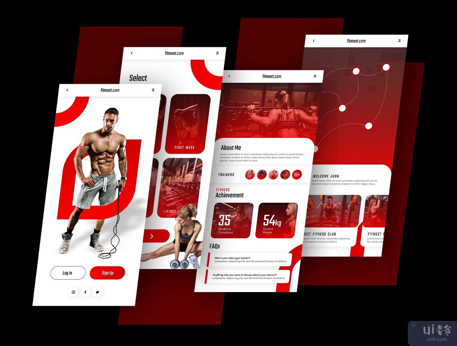 健身应用程序 UI 模板(Fitness App Ui Template)插图