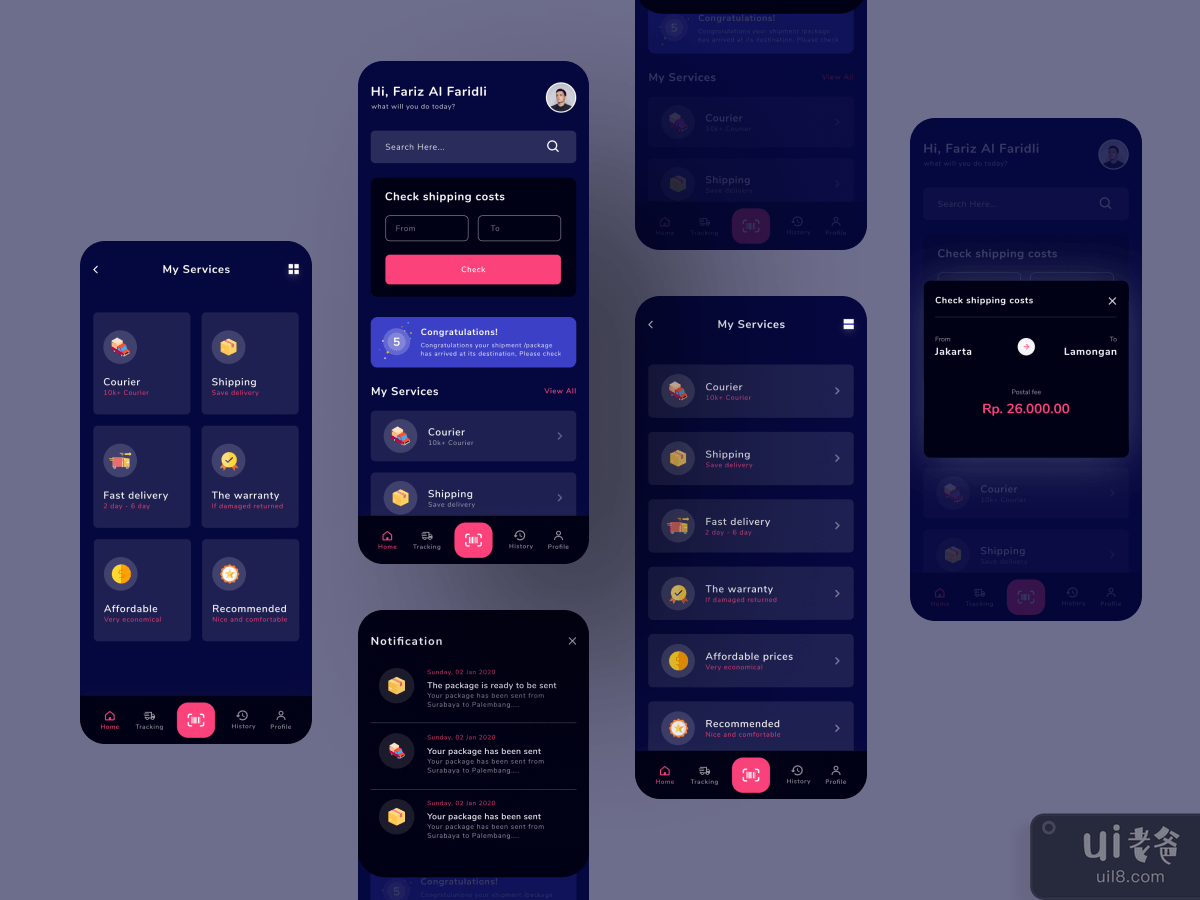 Services Dark Mode - Delivery Of Goods App