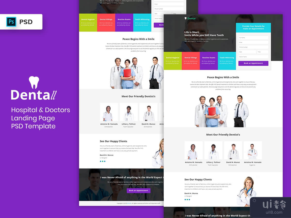 Hospital & Doctors Landing Page PSD Template-03