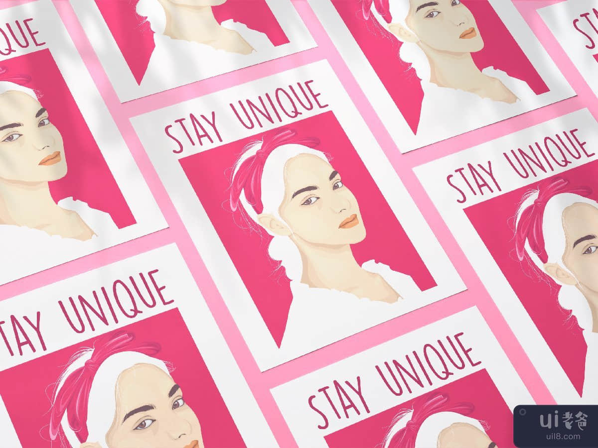"Stay Uinique Slogan" Beautifull Girl Poster